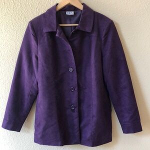 Vintage Purple Faux Suede Jacket Size L